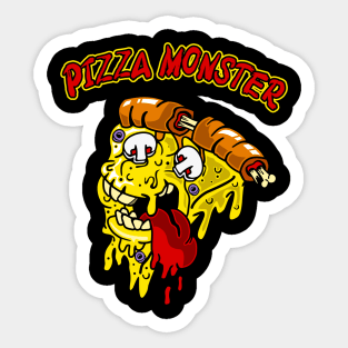 Pizza Monster Funny Pizza Lover Gift Sticker
